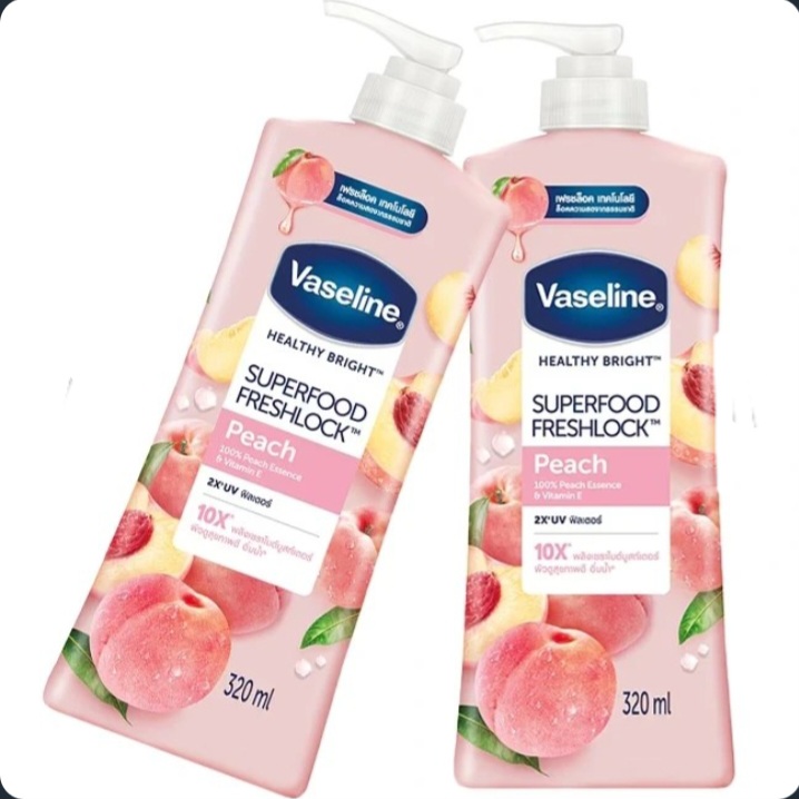 لوسیون بدن وازلین هلو Healthy Bright Superfood Freshlock™ Peach – حجم 320 میل