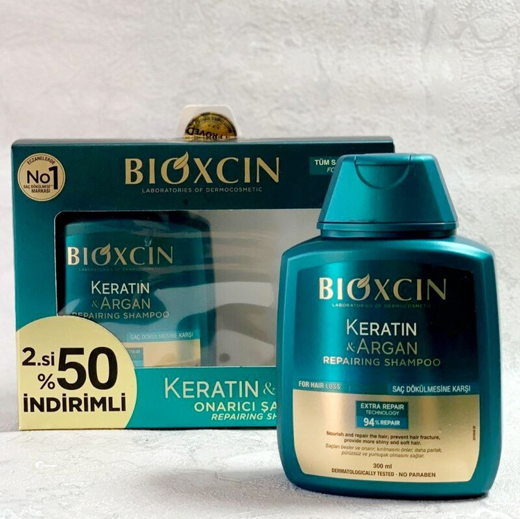 شامپو کراتین و آرگان بیوکسین Bioxin سبز – ضد ریزش و ترمیم مو