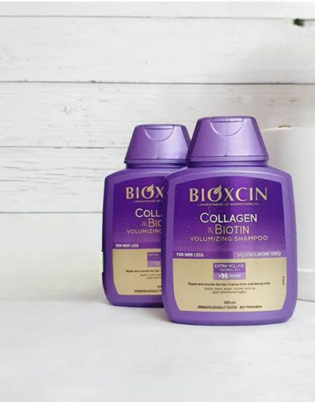شامپو گیاهی مدل VOLUMIZING SHAMPOO ضد ریزش بیوتن و کلاژن بنفش اورجینال